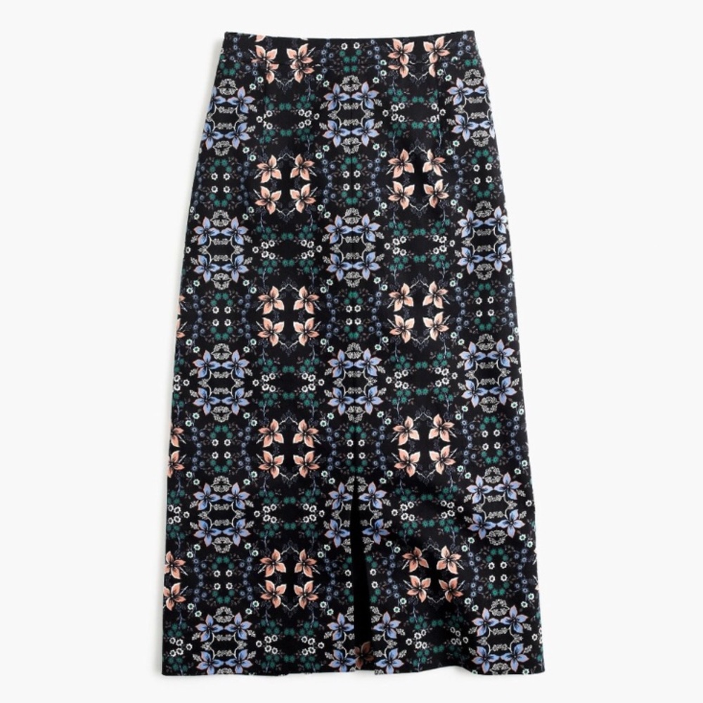 *NWOT* J. Crew Midi Skirt in Mirrored Floral